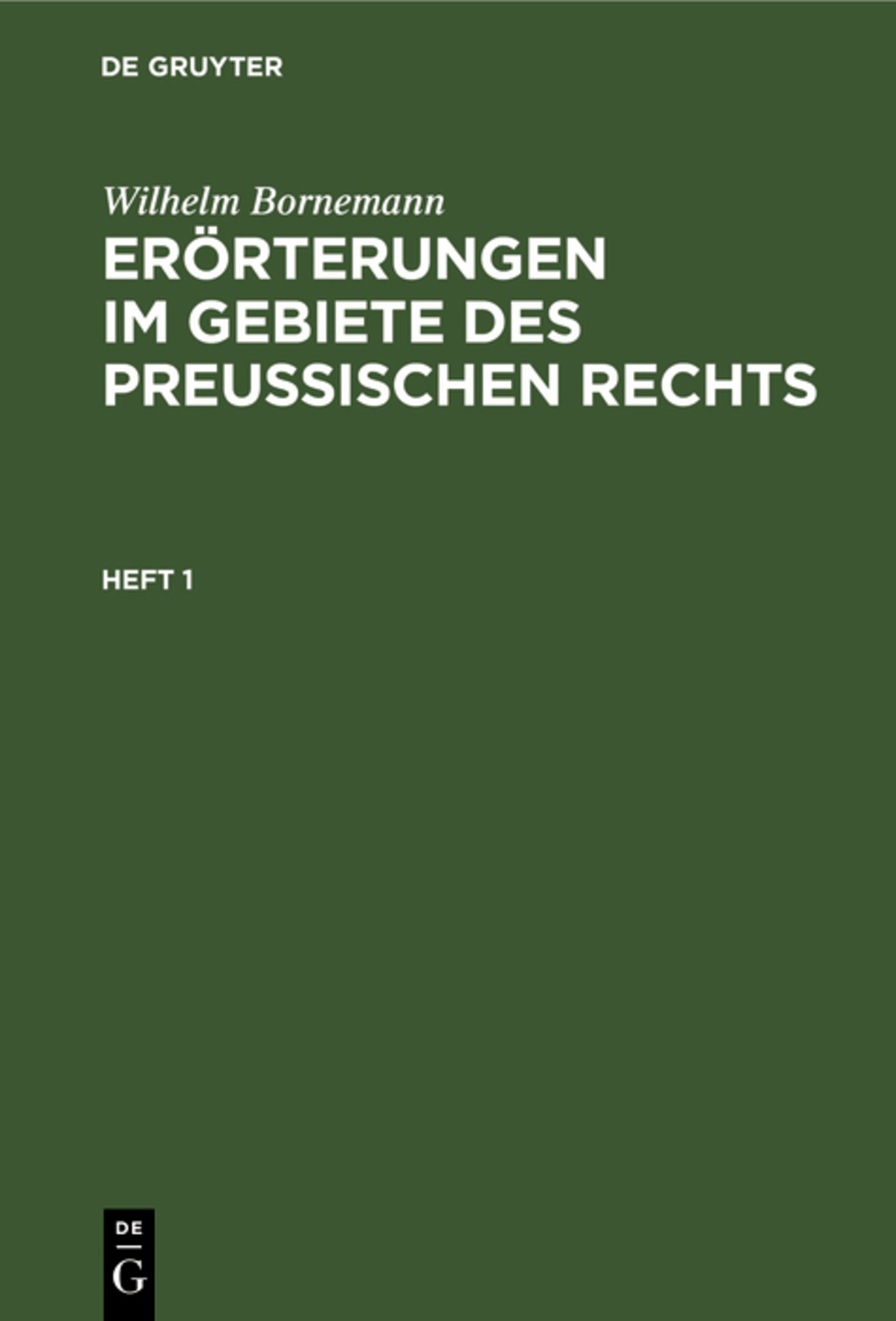 Cover image for Erörterungen im Gebiete des Preußischen Rechts ISBN 9783111195384